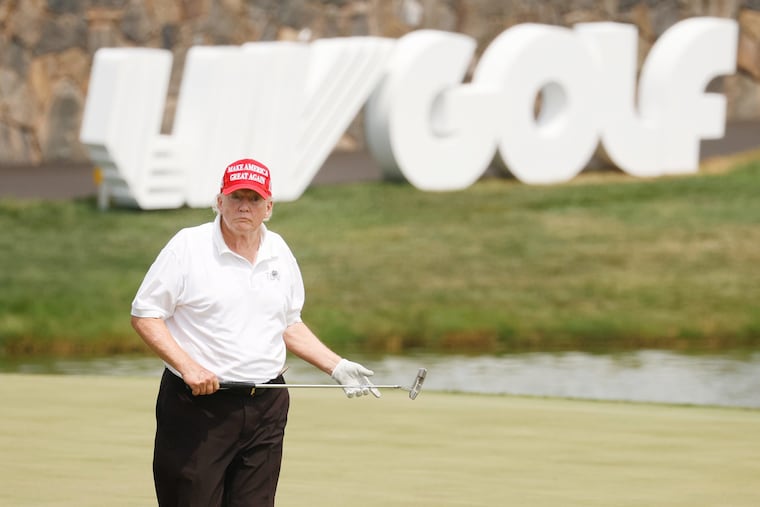 President-elect Donald Trump plays a round of golf at Trump National Golf Club Bedminster in 2022 in Bedminster, New Jersey.