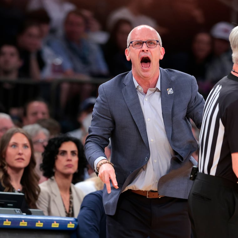 UConn coach Danny Hurley, shown during the Big East tournament in March, says of the Wildcats: "They pass the look test of an NCAA Tournament team.”