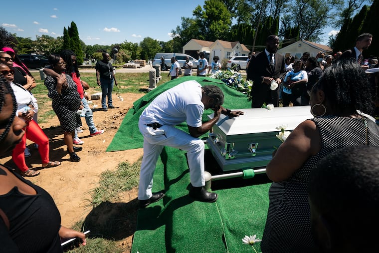 Steven Green at the funeral for his son Diniar Camp, August 19, 2022.