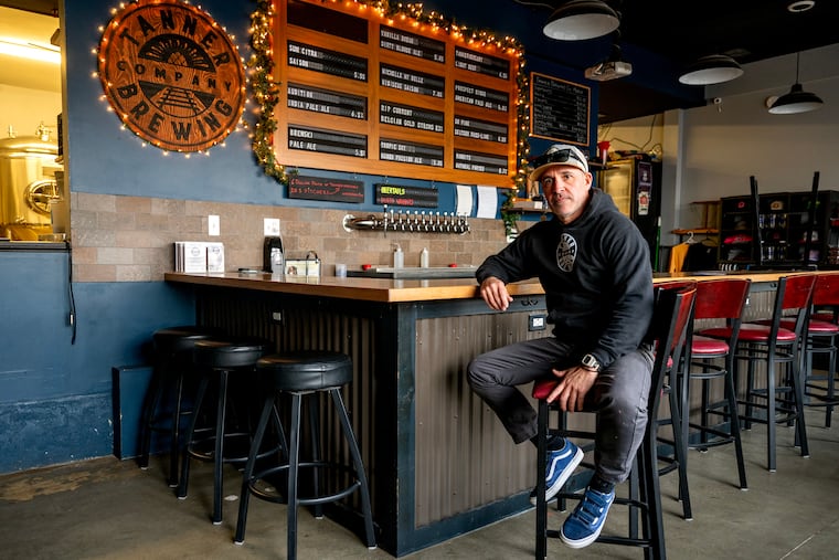 Joe Gentile, owner of Tanner Brewing Co., in the main tasting room of his brewery in downtown Haddon Heights. Voters in the historically dry town said yes to restaurant liquor licenses in the recent election.