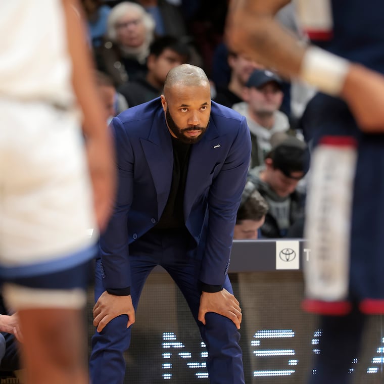 Villanova coach Kyle Neptune looks on during last week's game against UConn.