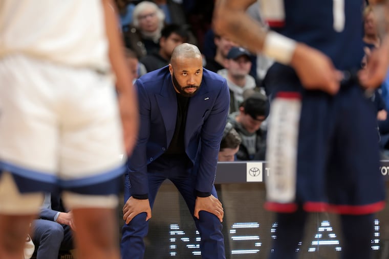 Villanova coach Kyle Neptune looks on during last week's game against UConn.