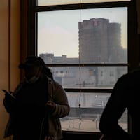 The Temple University campus can be seen from the third floor of the Media Lab at The U School in North Philadelphia on Tuesday, Nov. 16, 2021. There has been a decline in Black students enrolling at Temple over the past 20 years.