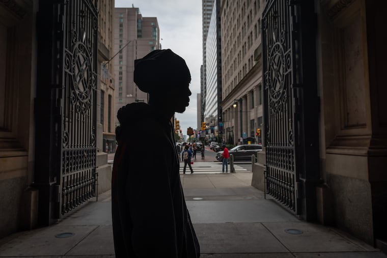 Abdul Anderson, shown here in Center City, was headbutted by a counselor at a juvenile institution.