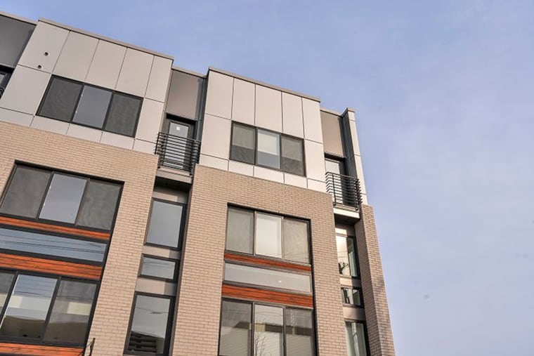 The exterior of the three-bedroom corner unit in Fishtown.