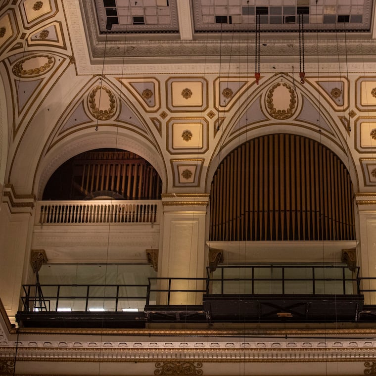 Grand Court Organist Peter Richard Conte performs a live concert on the Wanamaker Organ at Macy’s to celebrate the 110th anniversary in Center City on June 22, 2021. Parts of the organ are on several floors of the building.