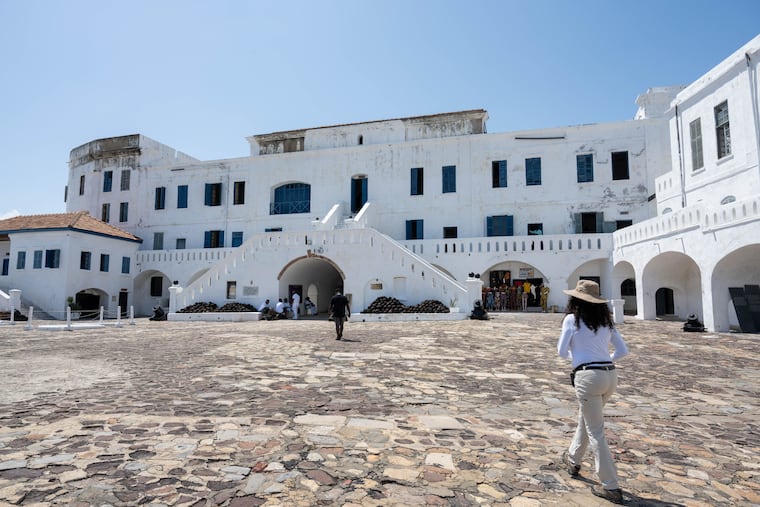 Inquirer columnist Jenice Armstrong makes her way to the Cape Coast, Ghana, fort where enslaved Africans were held in dungeons before being sold and shipped off to the Americas.