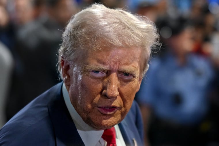 Former President Donald Trump at the Convention Center in Philadelphia following his debate with Vice President Kamala Harris on Sept. 10, 2024.