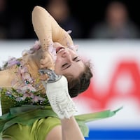 Isabeau Levito, who lives in Mount Holly and trains in Mount Laurel, competes during the women's free skate at Skate America in October in Allen, Texas. She placed third.