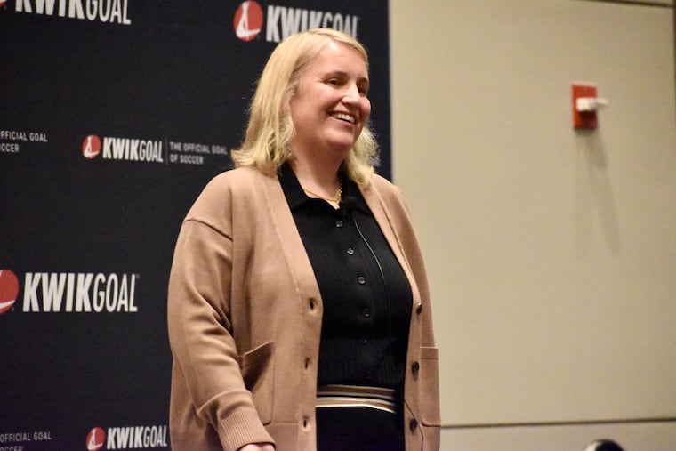 Emma Hayes spoke Saturday at the United Soccer Coaches convention, an event she first visited in 2002 in Philadelphia.